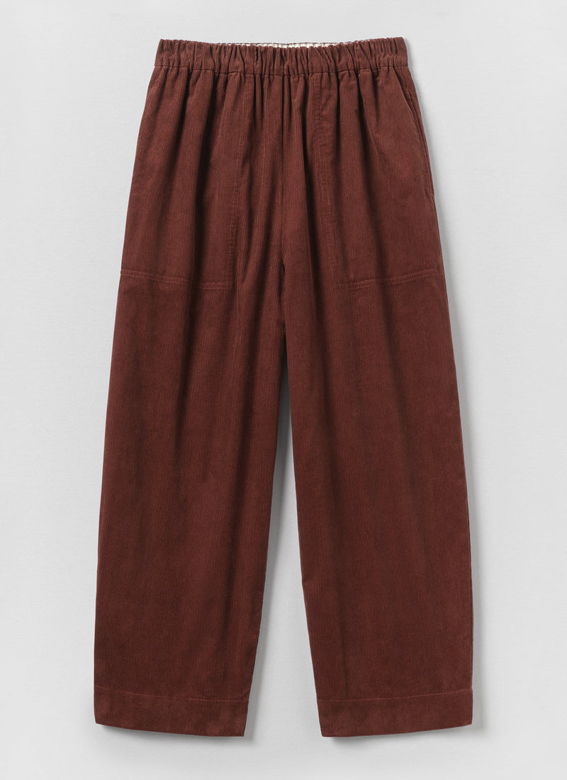 Barrel Leg Cord Trousers | Brick Red