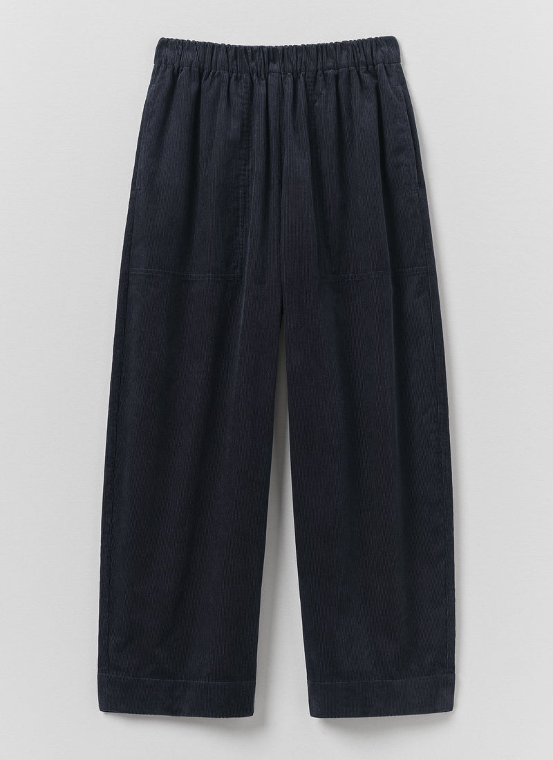Barrel Leg Cord Trousers | Midnight