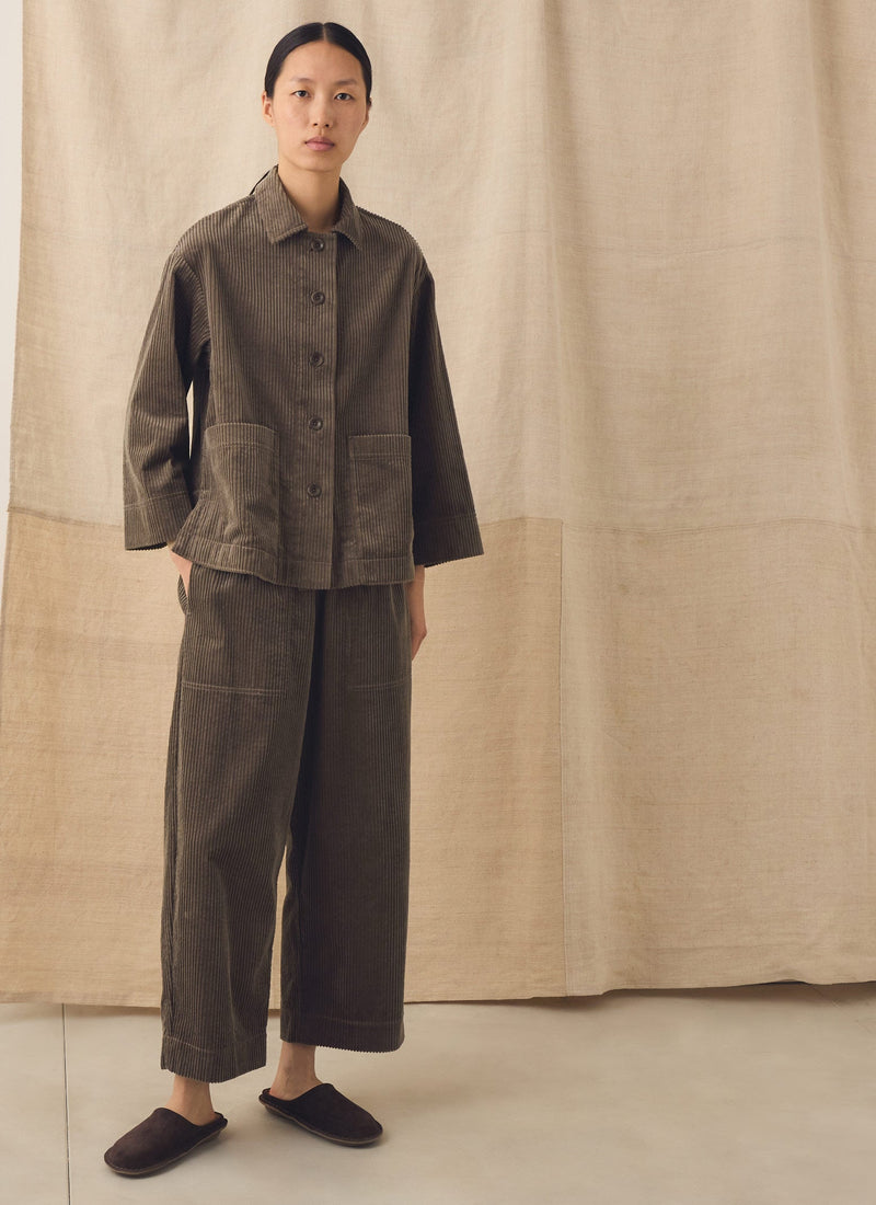 Jumbo Cord Barrel Leg Trousers | Mole