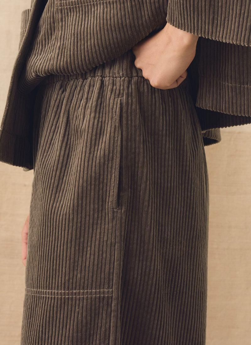 Jumbo Cord Barrel Leg Trousers | Mole