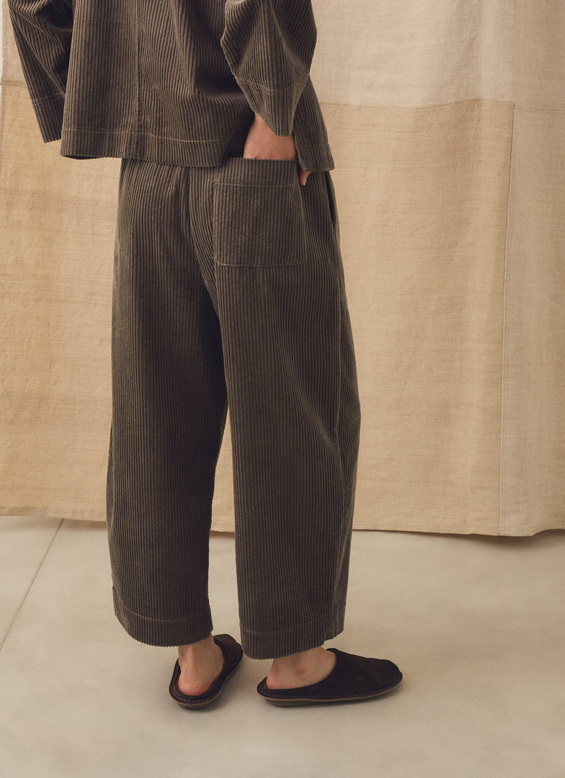 Jumbo Cord Barrel Leg Trousers | Mole