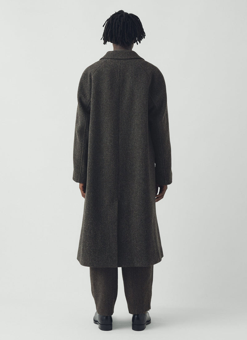 Textured Tweed Wool Overcoat | Iron Grey