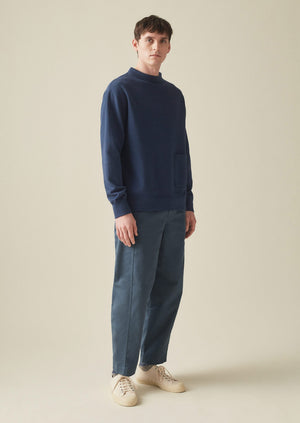 Garment Dyed Organic Jersey Sweatshirt | Dark Indigo