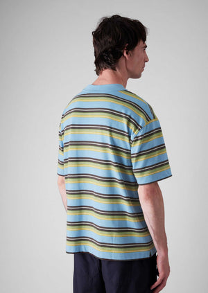 Bold Stripe Easy Cotton Tee | Blue Multi
