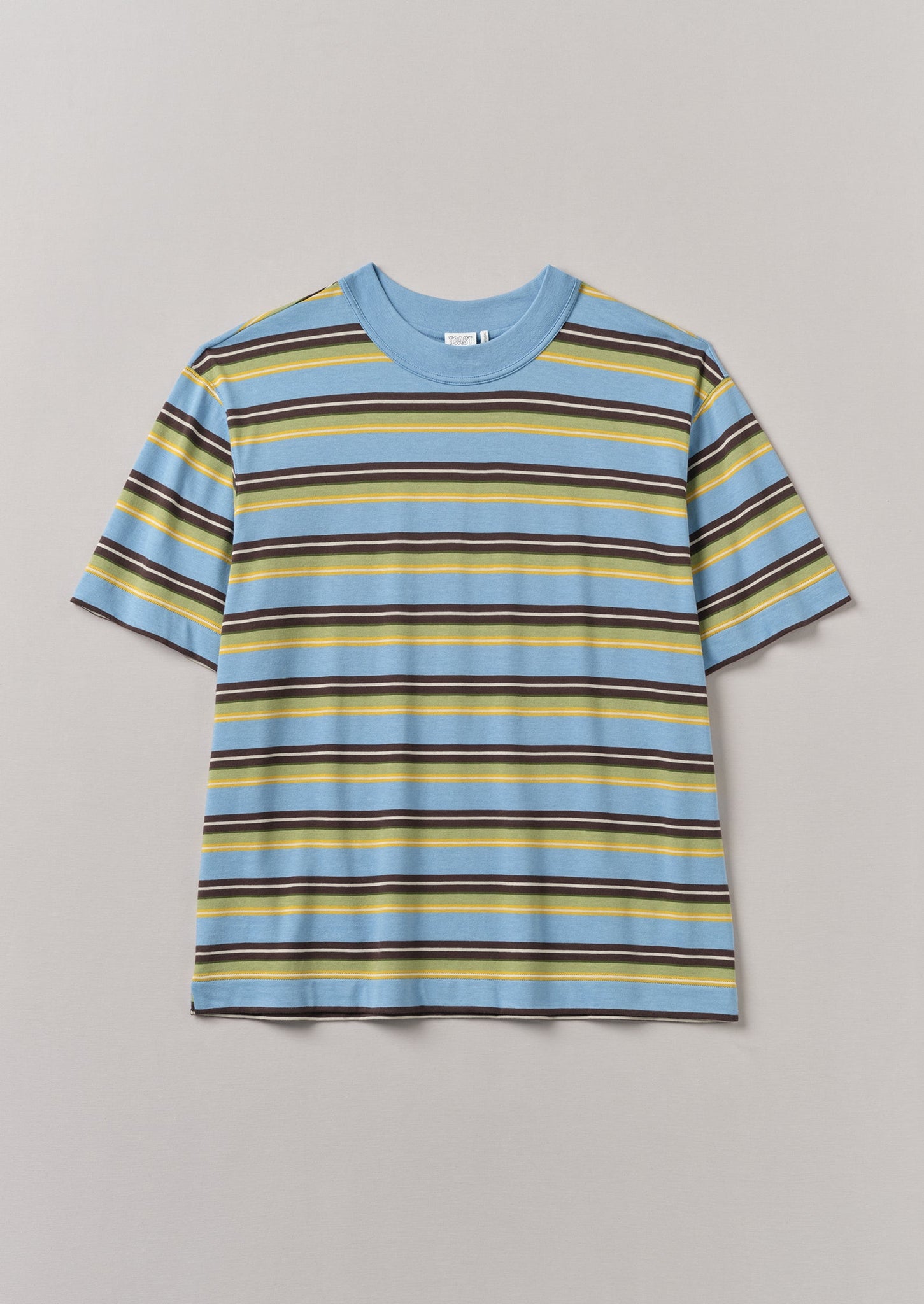 Bold Stripe Easy Cotton Tee | Blue Multi