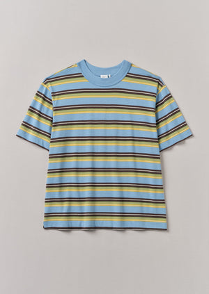 Bold Stripe Easy Cotton Tee | Blue Multi