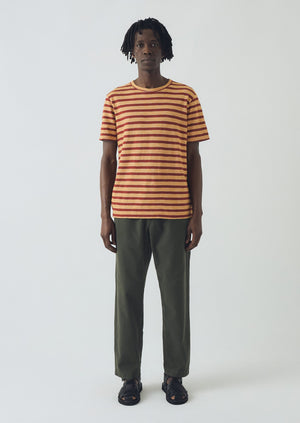 Theo Cotton Stripe Short Sleeve Tee | Red Rock