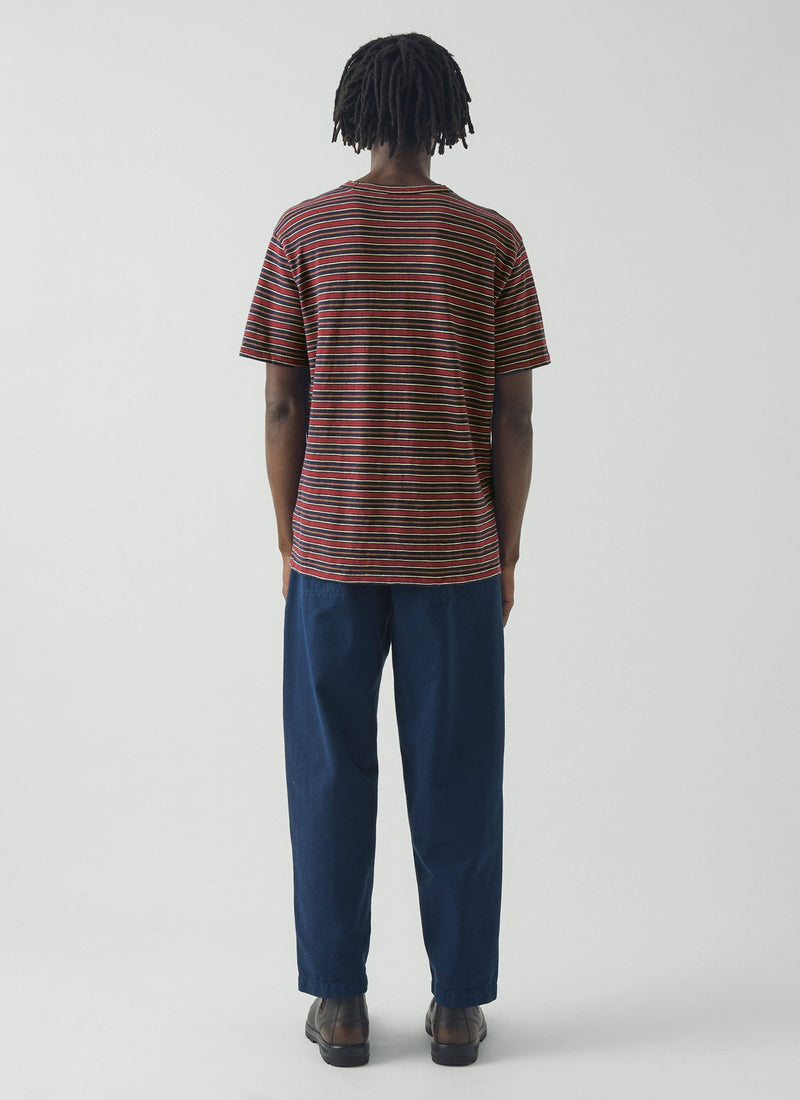 Theo Stripe Cotton Short Sleeve Tee | Provencal Blue/Multi