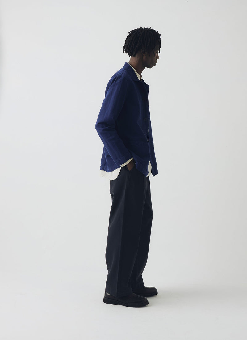 Arlo Garment Dyed Herringbone Jacket | Dark Indigo