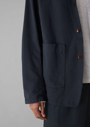 Garment Dyed Brushed Cotton Jacket | Dark Navy