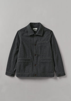 Melton Wool Blend Chore Jacket | Charcoal