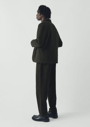 Brushed Cotton Revere Collar Jacket | Dark Olive