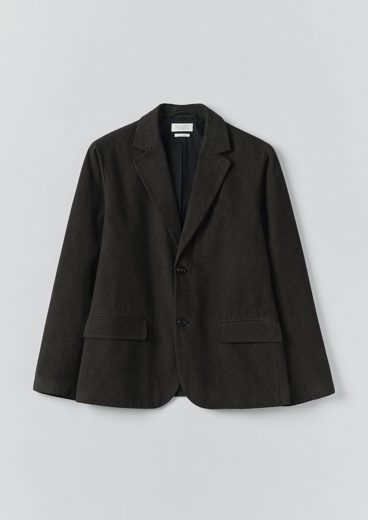 Brushed Cotton Revere Collar Jacket | Dark Olive