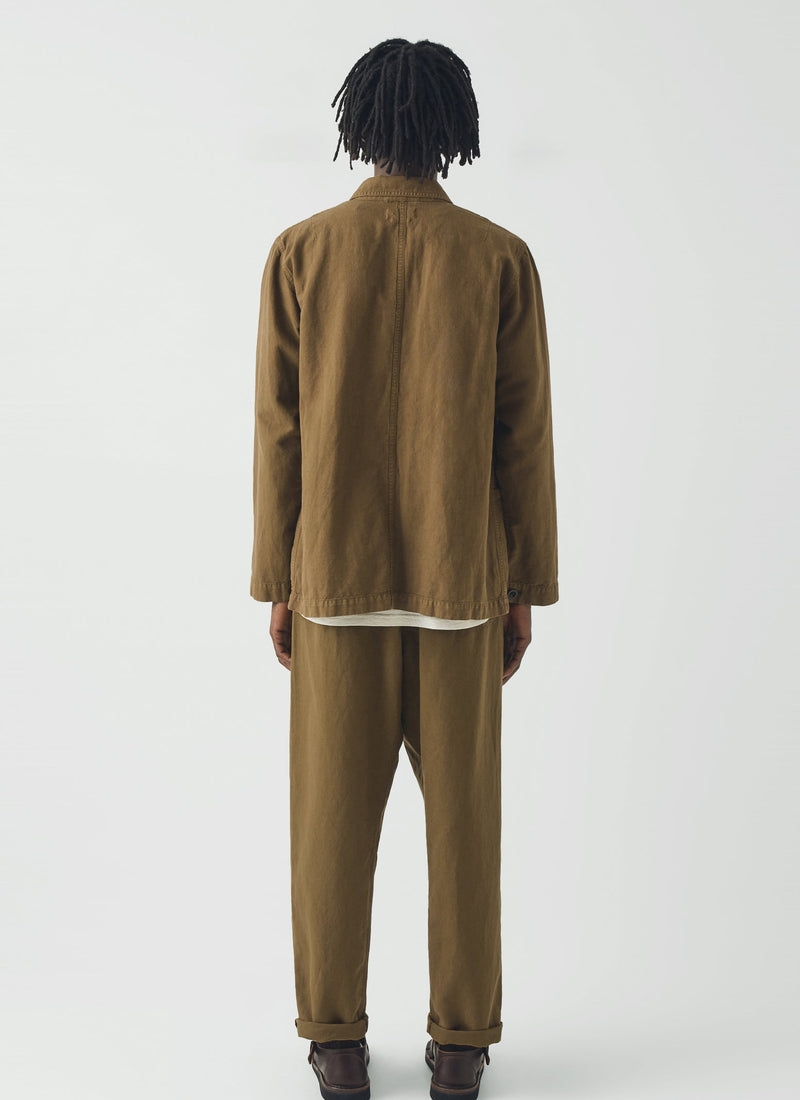 Arlo Garment Dyed Herringbone Jacket | Woodland Green