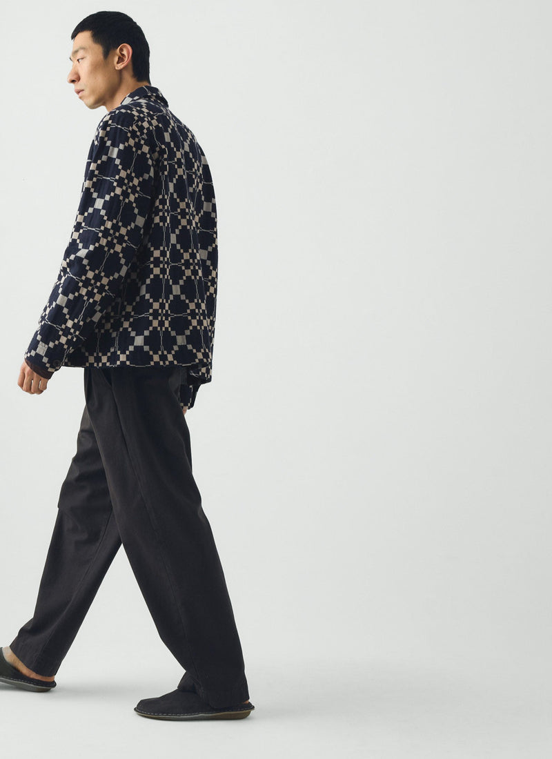 Lattice Cloth Cotton Wool Jacket | Indigo