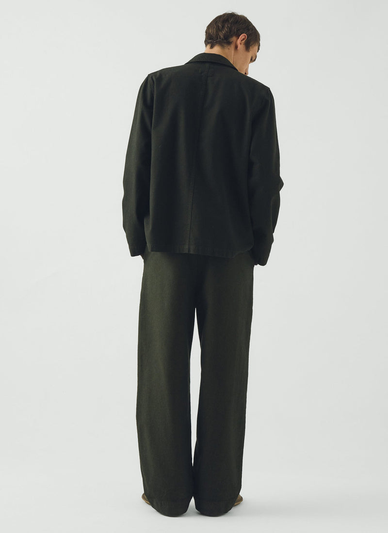 Unstructured Overdyed Micro Houndstooth Jacket | Grey Olive