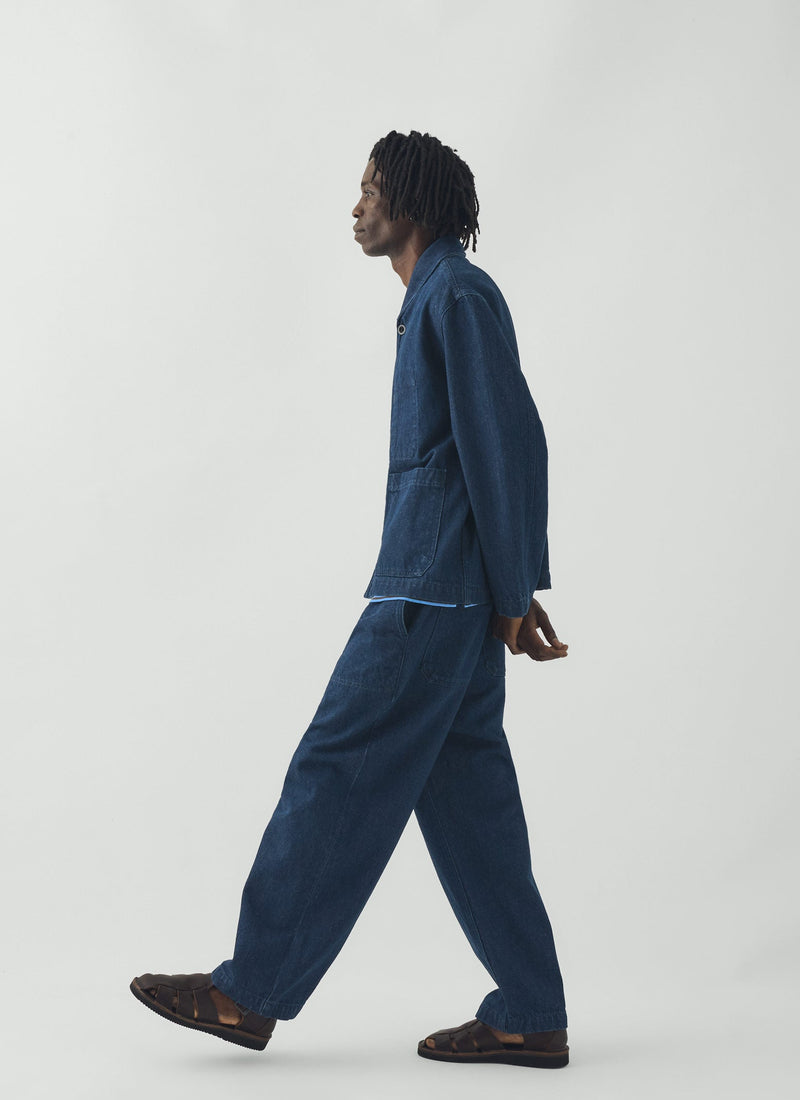 Cotton Linen Denim Jacket | Indigo