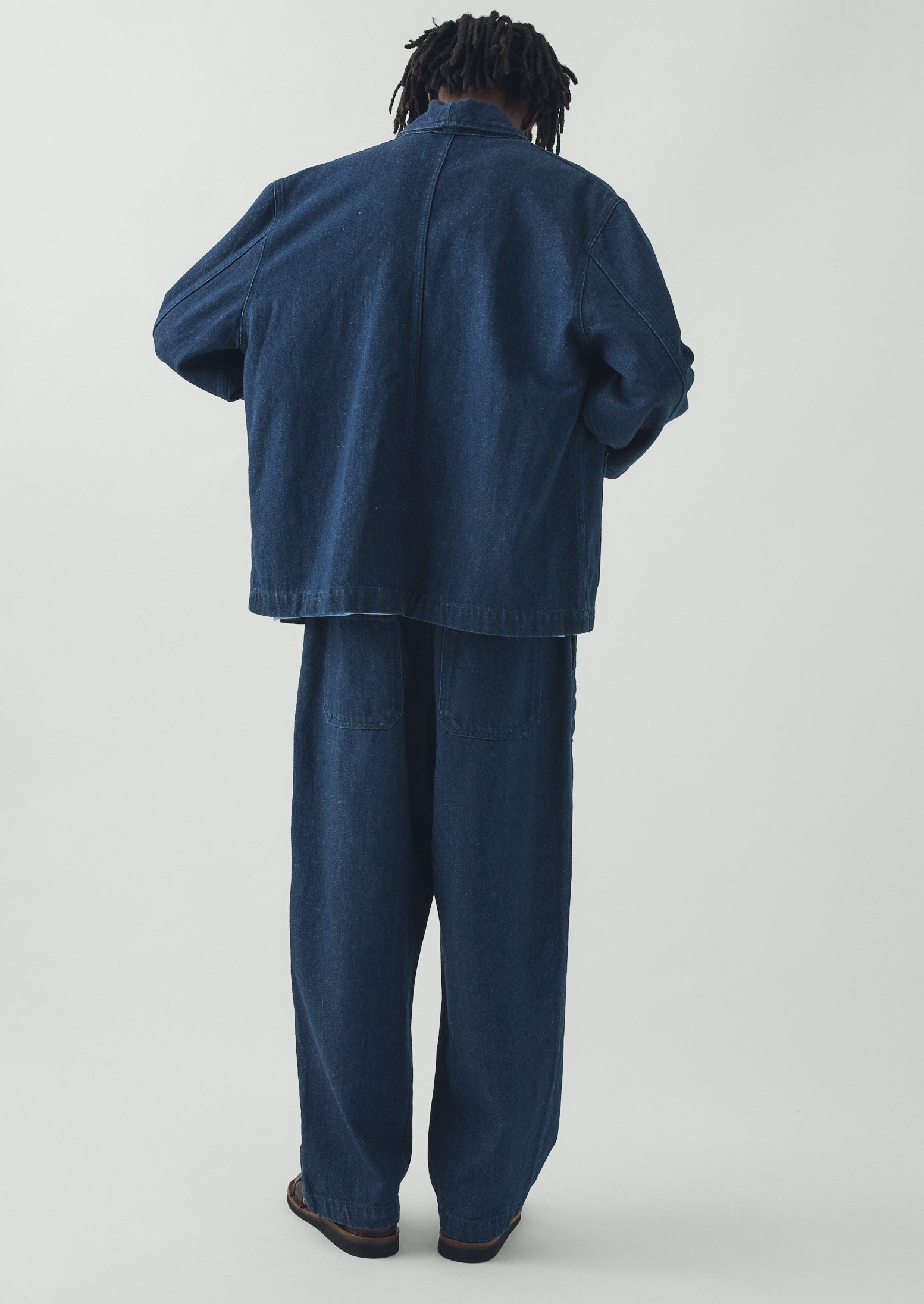 Cotton Linen Denim Jacket | Indigo | TOAST