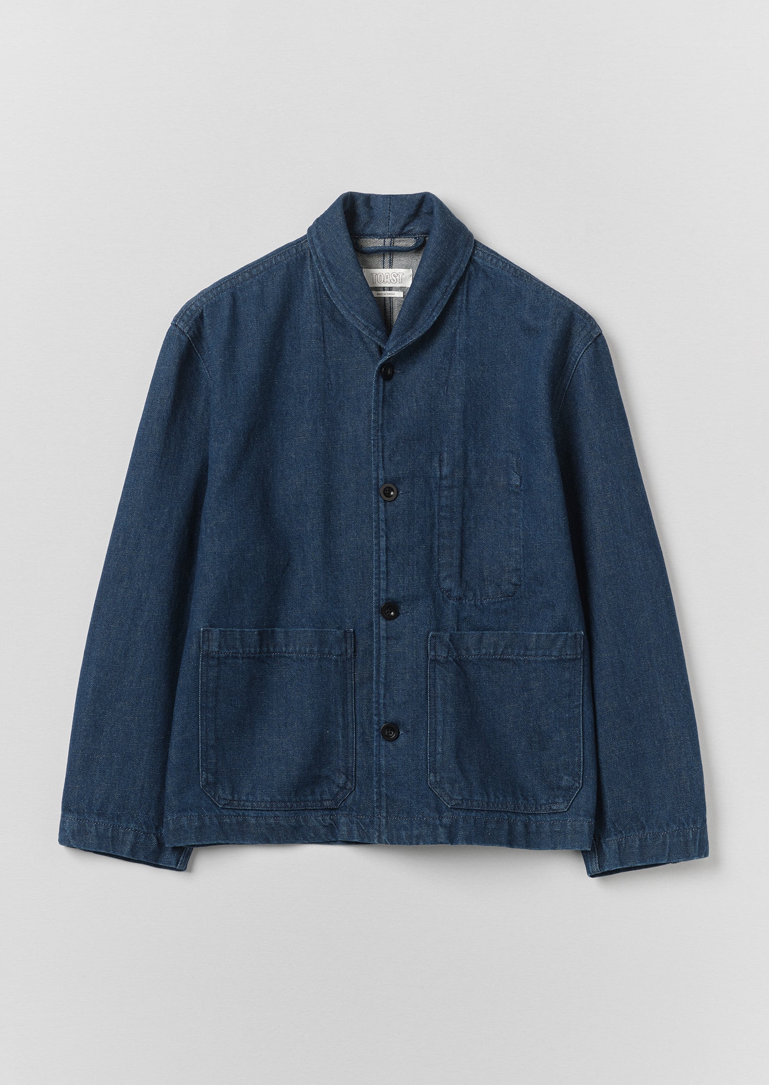 Cotton Linen Denim Jacket | Indigo | TOAST