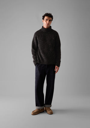 Donegal Roll Neck Sweater | Black Marl