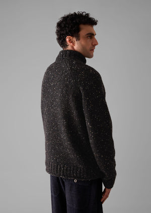 Donegal Roll Neck Sweater | Black Marl