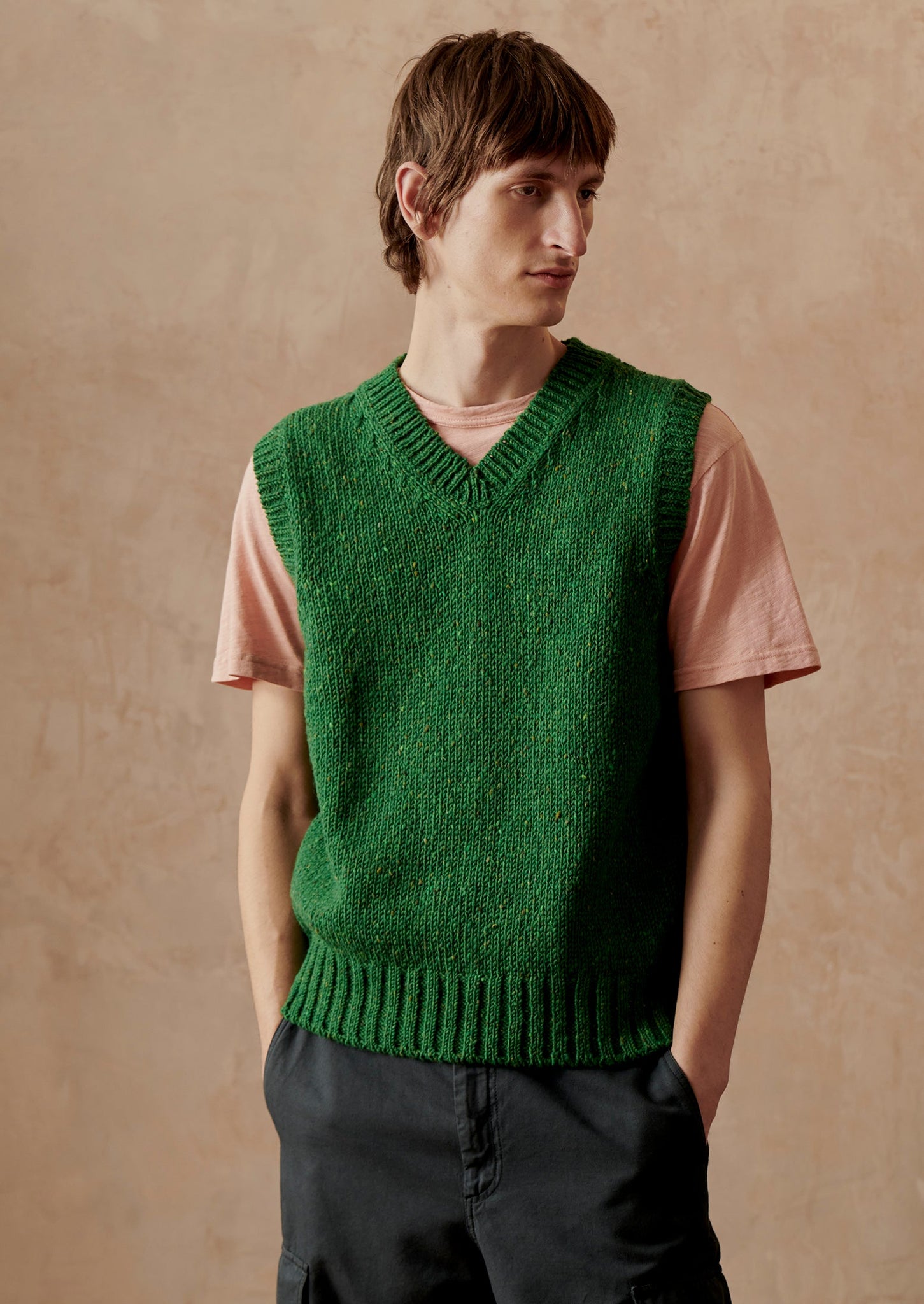 Donegal Wool Knitted Tank | Emerald