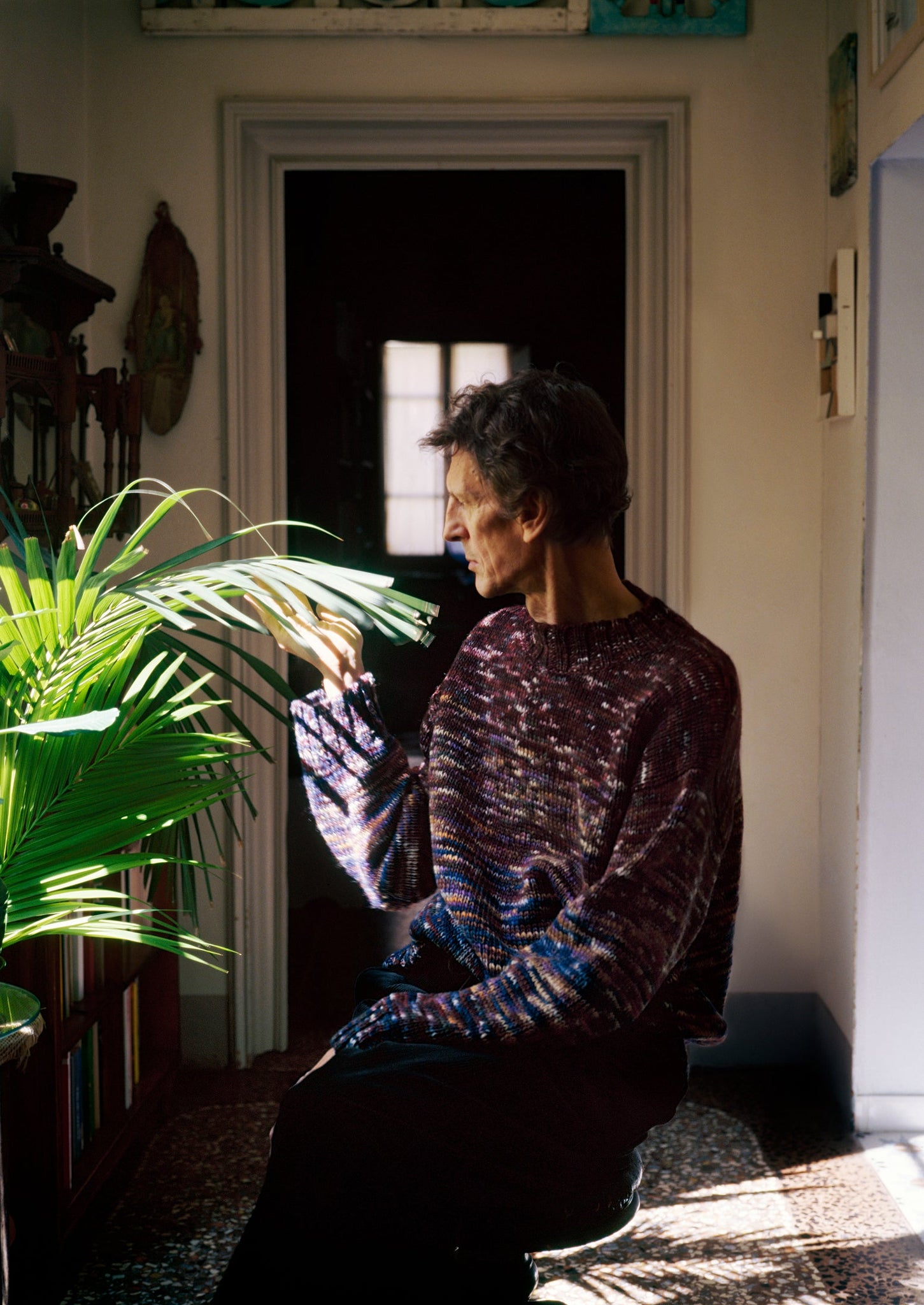 Hand Dyed Textured Sweater | Plum Multi