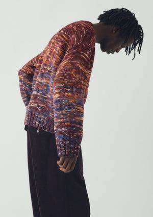 Hand Dyed Textured Sweater | Plum Multi
