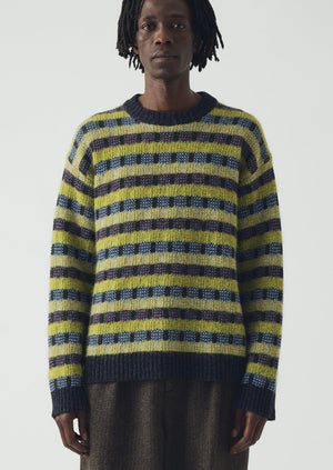 Wool Blend Jacquard Sweater | Willow Green/Multi