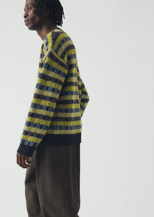 Wool Blend Jacquard Sweater | Willow Green/Multi