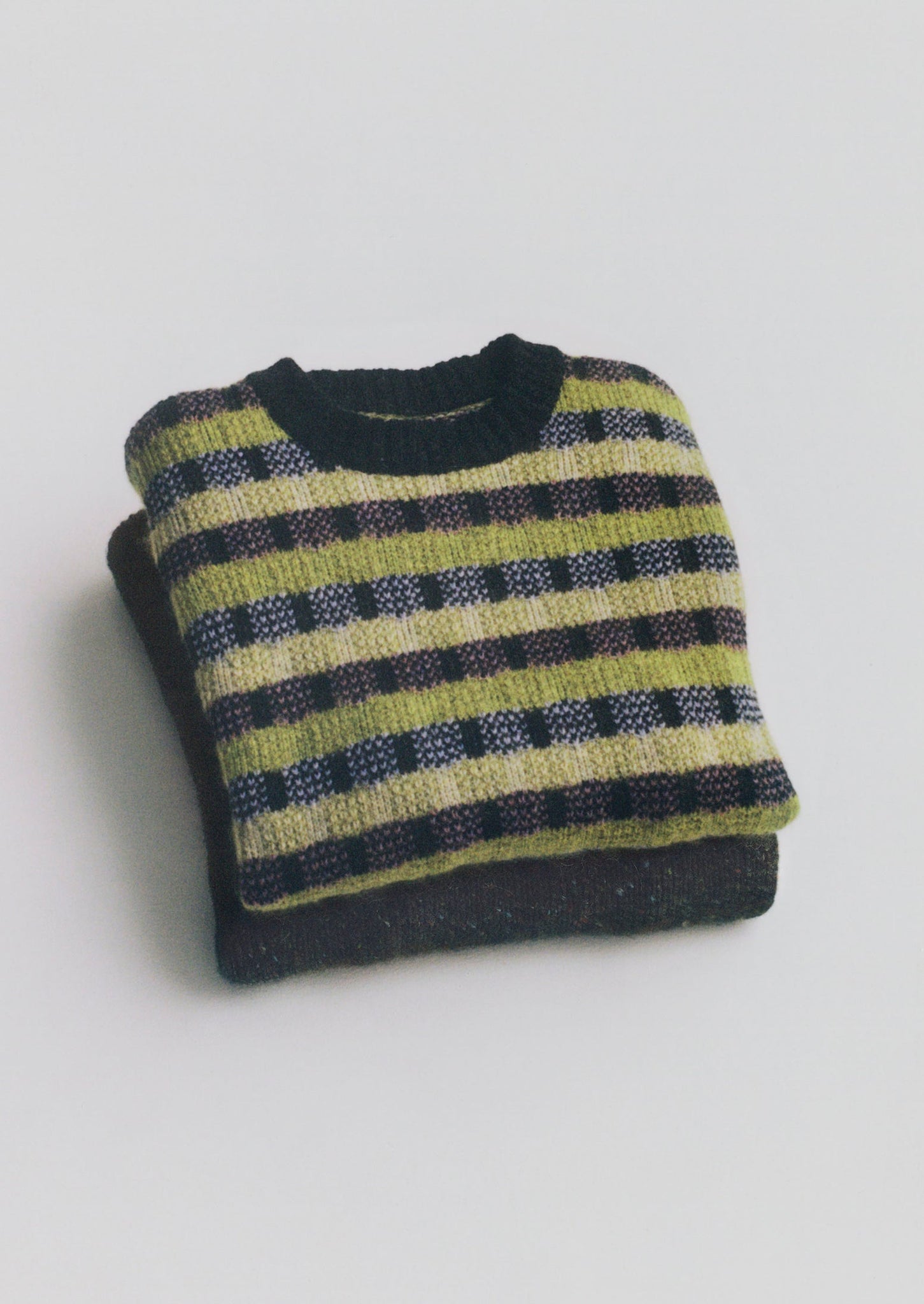Wool Blend Jacquard Sweater | Willow Green/Multi