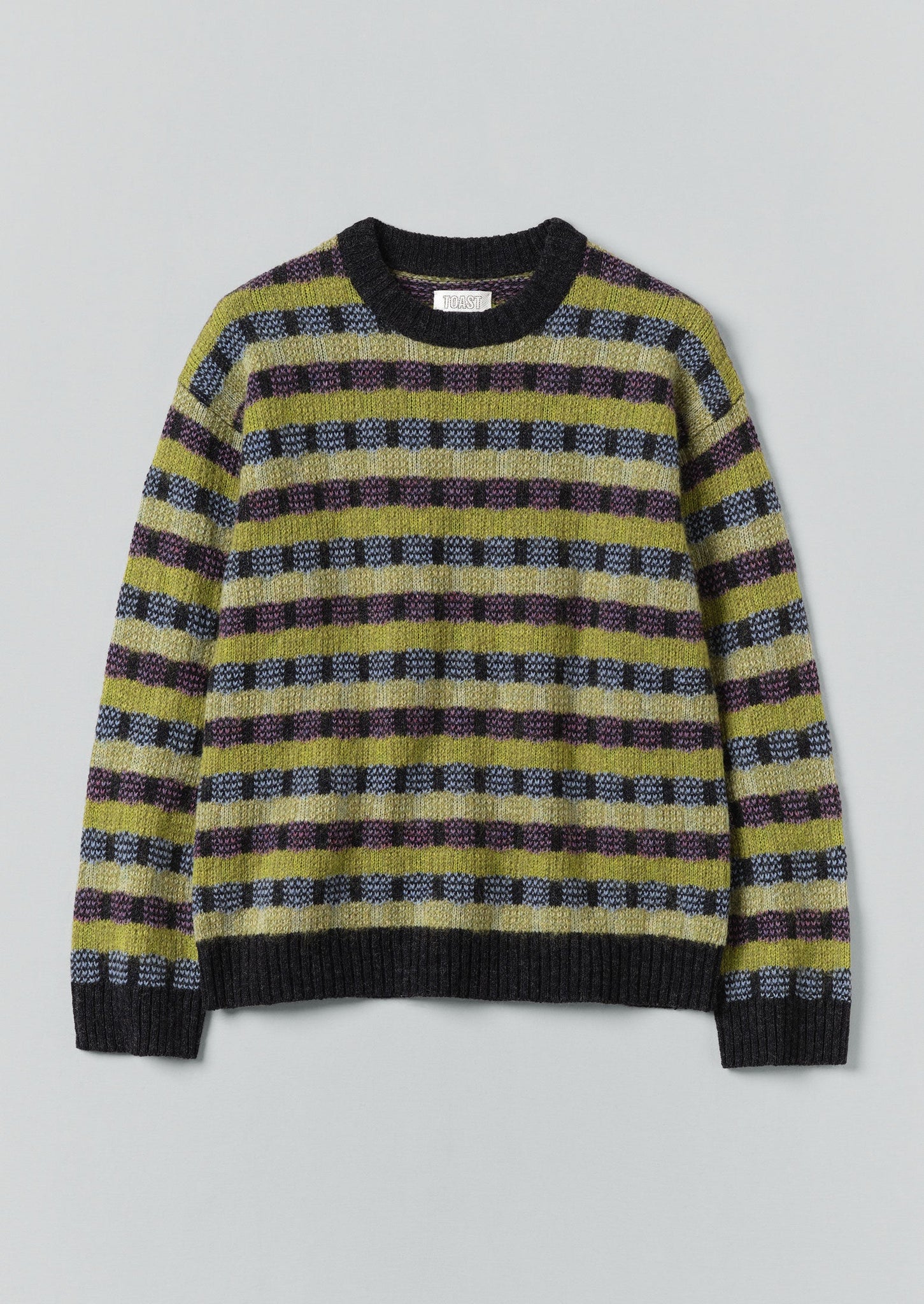 Wool Blend Jacquard Sweater | Willow Green/Multi