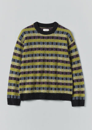 Wool Blend Jacquard Sweater | Willow Green/Multi