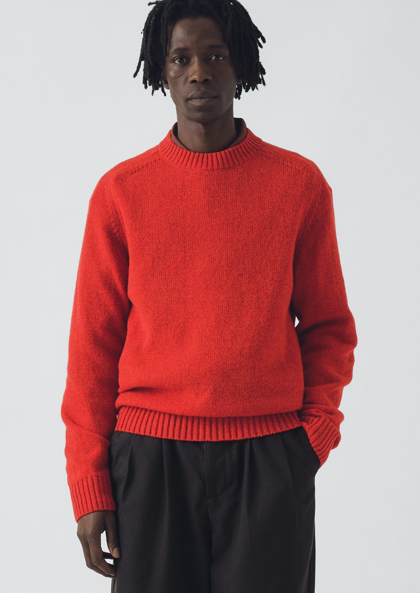 Crew Neck Wool Sweater | Cardinal Red