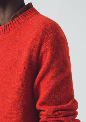 Crew Neck Wool Sweater | Cardinal Red