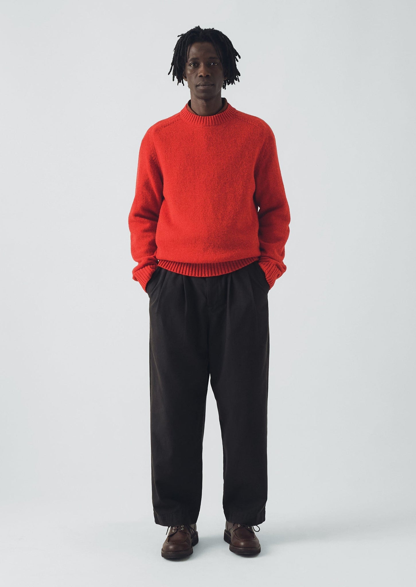 Crew Neck Wool Sweater | Cardinal Red