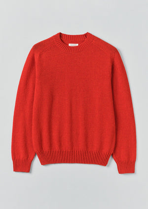 Crew Neck Wool Sweater | Cardinal Red