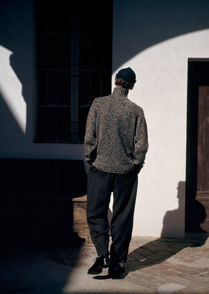 Marl Donegal Roll Neck Sweater | Granite Marl