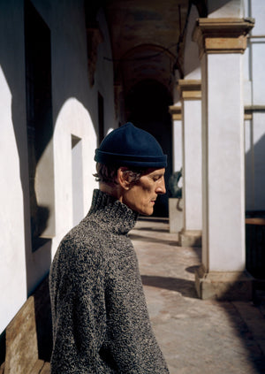 Marl Donegal Roll Neck Sweater | Granite Marl
