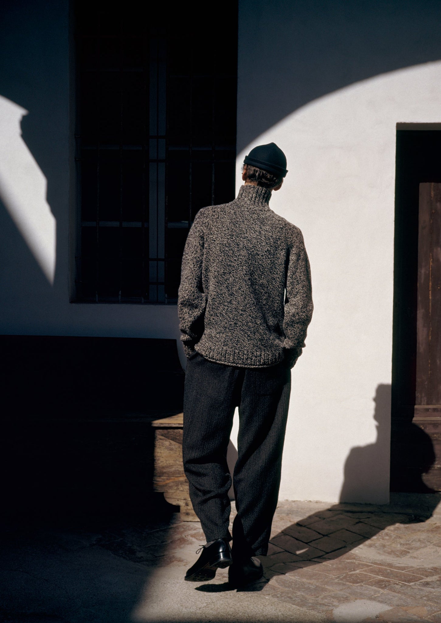 Marl Donegal Roll Neck Sweater | Granite Marl