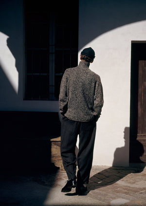 Marl Donegal Roll Neck Sweater | Granite Marl