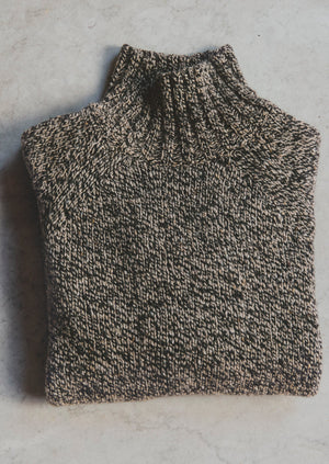 Marl Donegal Roll Neck Sweater | Granite Marl