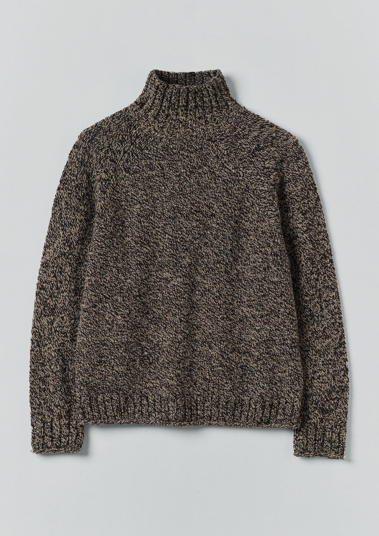 Marl Donegal Roll Neck Sweater | Granite Marl