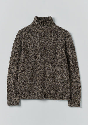 Marl Donegal Roll Neck Sweater | Granite Marl