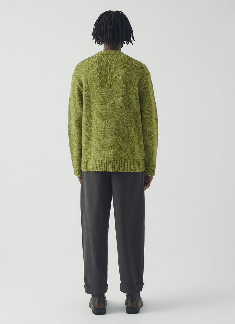 Donegal Wool V-Neck Cardigan | Rainette Green