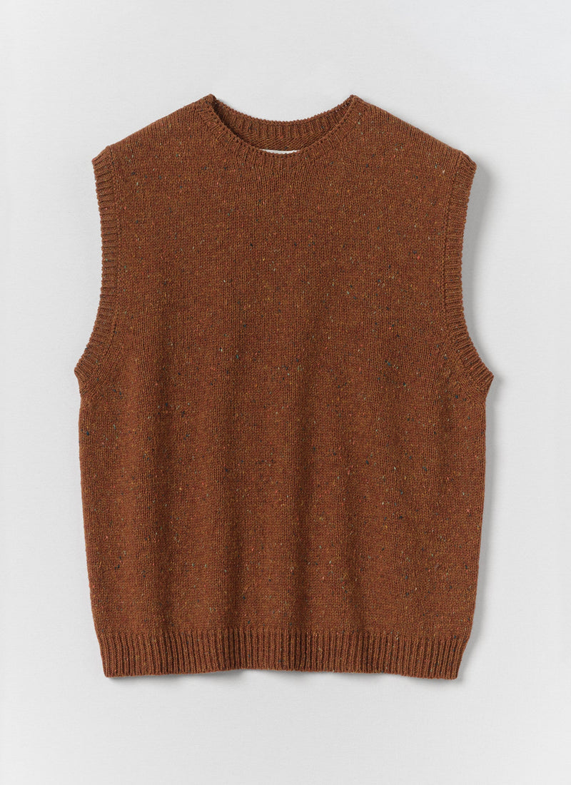 Donegal Wool Crew Neck Tank | Copper