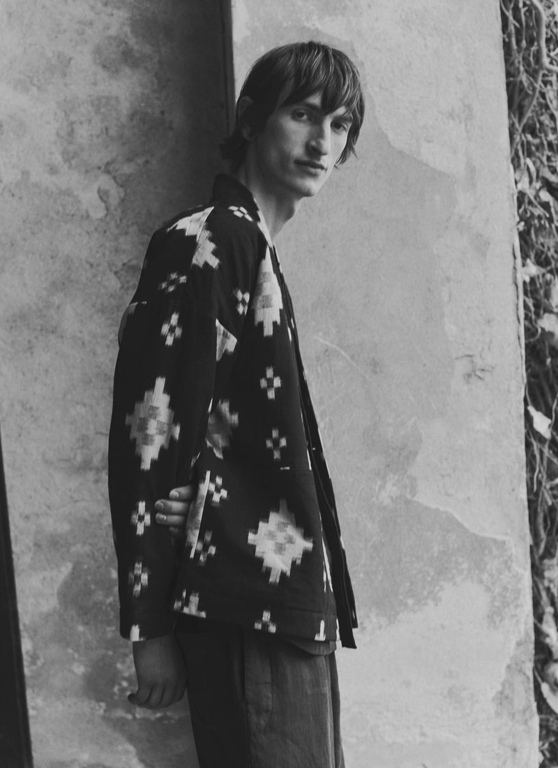 Fugue Ikat Padded Jacket | Midnight/Sand