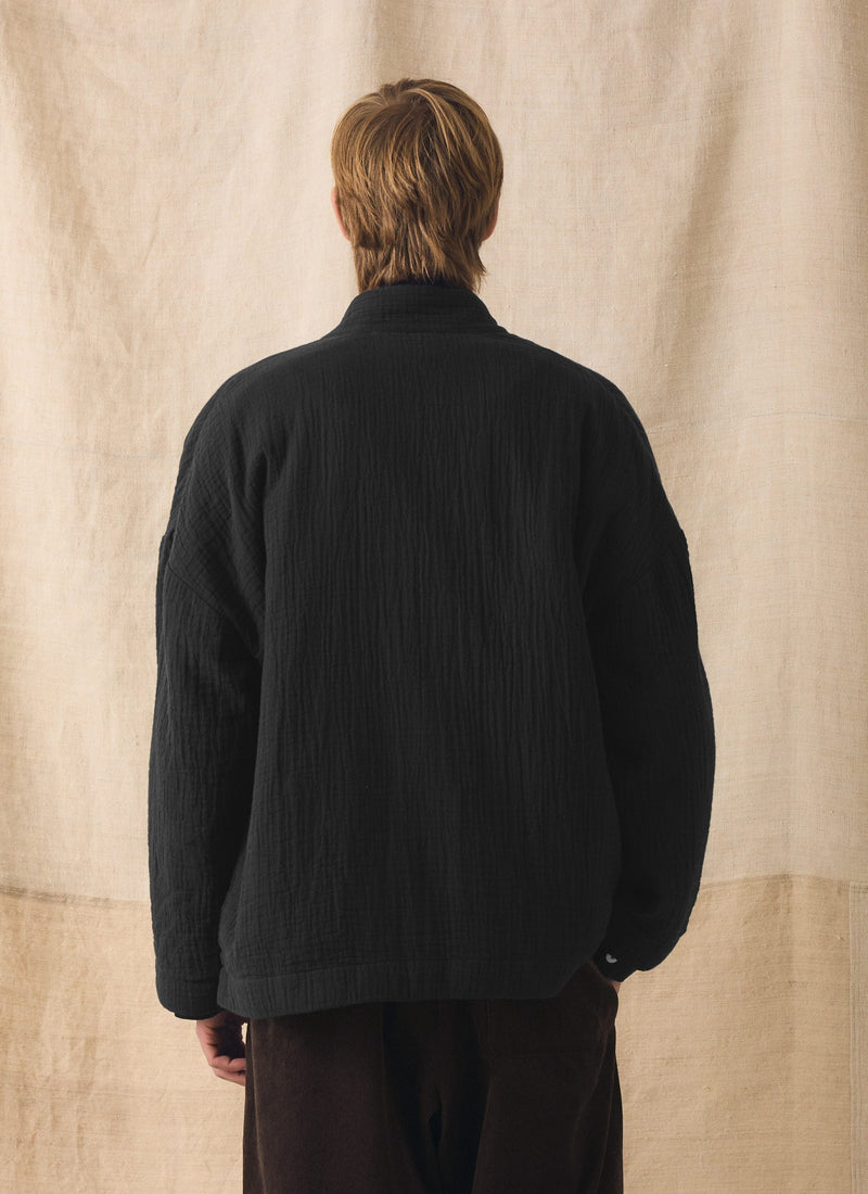 Relaxed Padded Cotton Jacket | Black Pepper