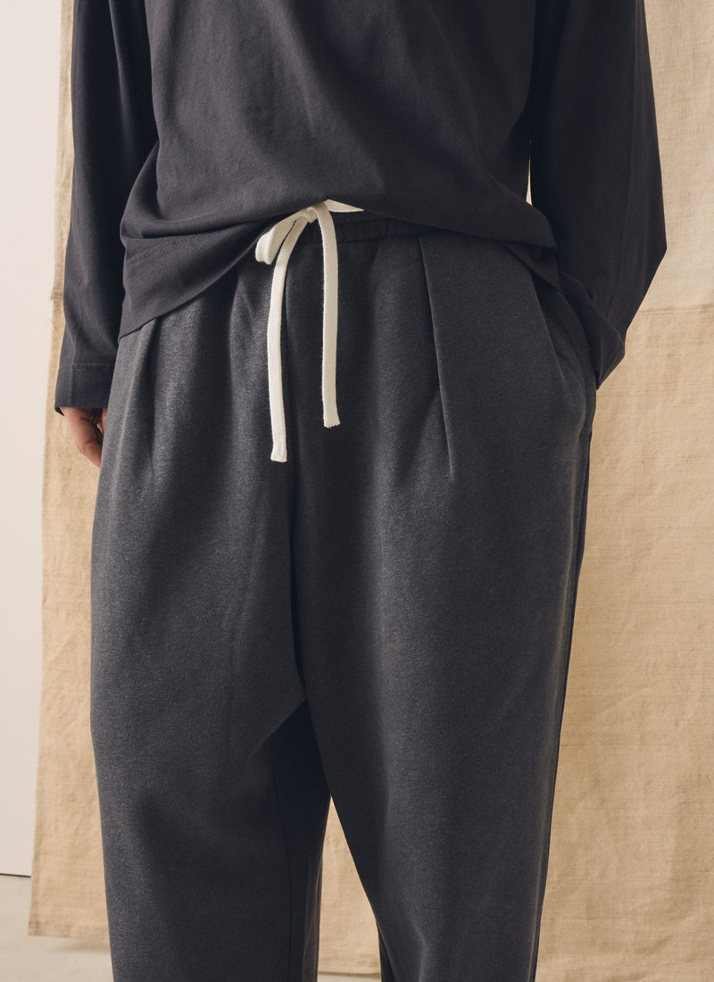 Brushed Cotton Hemp Lounge Trousers | Charcoal