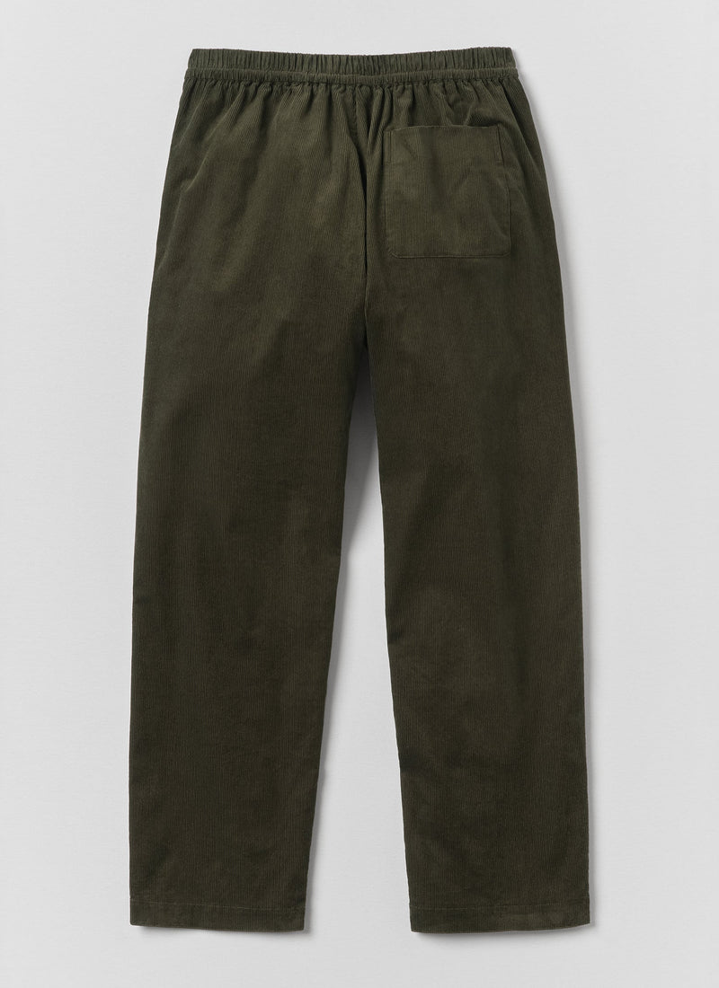 Cord Pleated Trousers | Tent Green